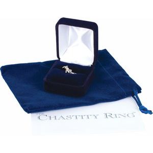 14K Yellow Gold Cross & Heart Chastity Ring