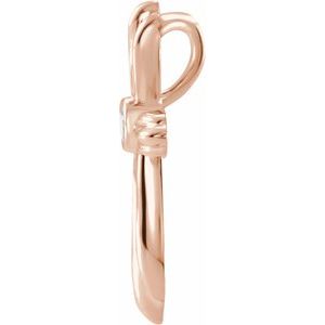 14K Rose Gold .06 CTW Natural Diamond Cross Pendant