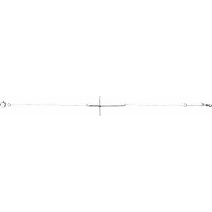 14K White Gold Natural Alexandrite Sideways Cross 7-8" Bracelet
