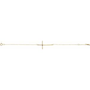 14K Yellow Gold Natural Alexandrite Sideways Cross 7-8" Bracelet