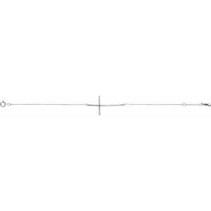 Platinum Natural Citrine Sideways Cross 7-8" Bracelet