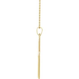 14K Yellow Gold Cross 18" Necklace