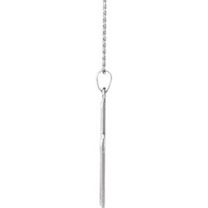 14K White Gold Cross 18" Necklace