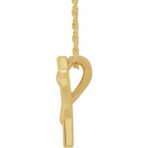 14K Yellow Gold Youth Cross with Heart 15" Necklace