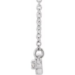 Platinum .05 CTW Natural Diamond Sideways Cross Bar 18" Necklace