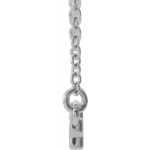 Sterling Silver Sideways Cross Bar 18" Necklace