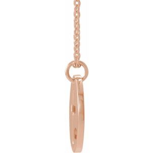 14K Rose Gold Natural Citrine Pierced Cross Disc 16-18" Necklace