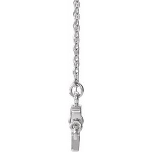 Sterling Silver Natural Amethyst Sideways Cross 16-18" Necklace