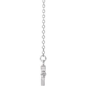 Sterling Silver Natural Citrine Sideways Cross 16-18" Necklace