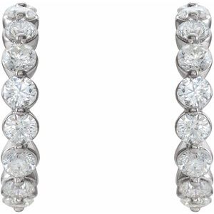 Sterling Silver 1 3/4 CTW Lab-Grown Diamond 19.1 mm Hoop Earrings