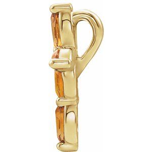 14K Yellow Gold Natural Citrine Cross Pendant