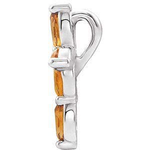 Platinum Natural Citrine Cross Pendant
