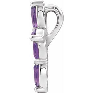 Sterling Silver Lab-Grown Alexandrite Cross Pendant