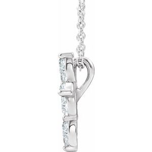 Platinum 1/3 CTW Natural Diamond Cross 16-18" Necklace