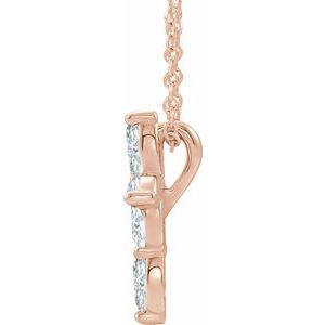 14K Rose Gold 1/3 CTW Natural Diamond Cross 16-18" Necklace