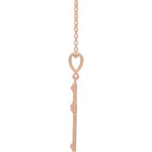 14K Rose Gold Cross 18" Necklace