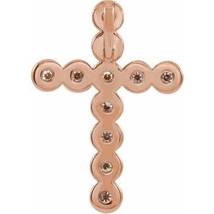 14K Rose Gold 1/4 CTW Natural Diamond Cross Pendant