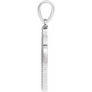 14K White Gold 20.9x13.61 mm Oval Cross Medal
