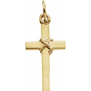 14K Yellow Gold 16x9.5 mm Cross Pendant
