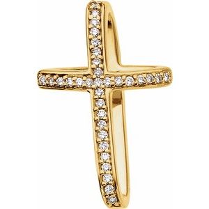 14K Yellow Gold 1/4 CTW Natural Diamond Cross Pendant