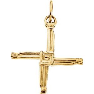 14K Yellow Gold St. Bridgets Cross Pendant