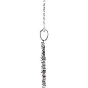 Sterling Silver 1/2 CTW Natural Diamond Scattered Cross 16-18" Necklace
