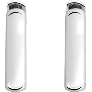 14K White Gold 19 mm Hinged Hoop Single Earring