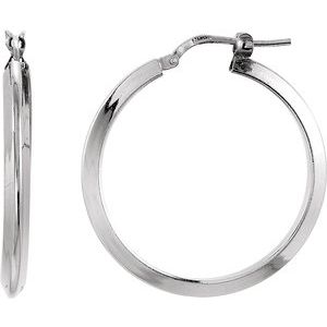 Sterling Silver Knife-Edge Tube 20 mm Hoop Earrings