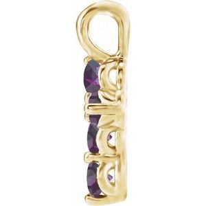 14K Yellow Gold Natural Alexandrite Cross Pendant