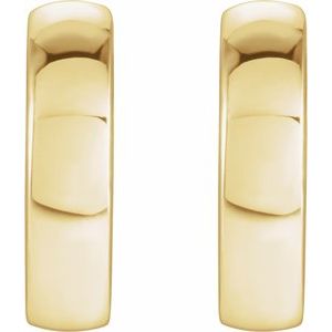 14K Yellow Gold Hinged 15 mm Hoop Earrings