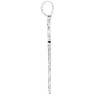 14K White Gold 26x17 mm Orthodox Cross Pendant