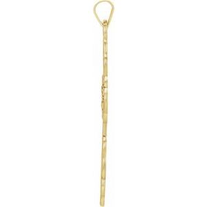 14K Yellow Gold 32x21 mm Orthodox Cross Pendant