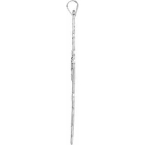 14K White Gold 40x26 mm Orthodox Cross Pendant