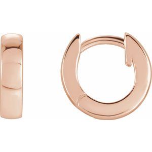 14K Rose Gold Hinged 12 mm Hoop Earrings