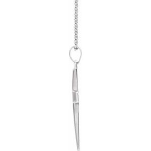 14K White Gold Cross 18" Necklace