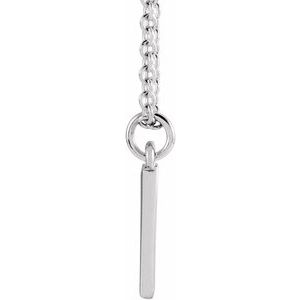 14K White Gold Initial W Dangle 16" Necklace