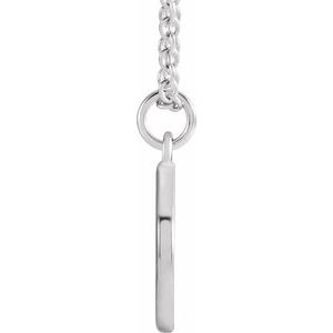 14K White Gold Initial D Dangle 16" Necklace