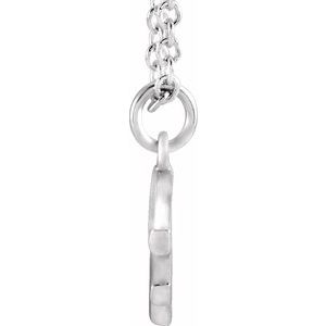 14K White Gold Initial F Dangle 16" Necklace
