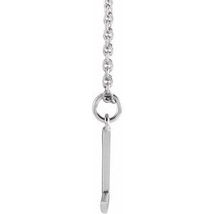 Platinum Initial L Dangle 16" Necklace