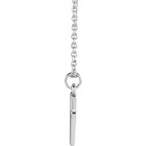 Sterling Silver Initial N Dangle 18" Necklace