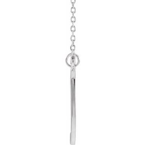 14K White Gold Script Initial S 16" Necklace