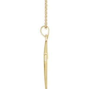 14K Yellow Gold Cross 18" Necklace