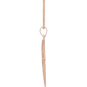 14K Rose Gold Cross 18" Necklace