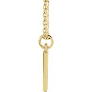 14K Yellow Gold Initial W Dangle 18" Necklace