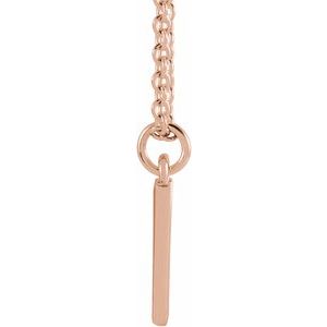 14K Rose Gold Initial W Dangle 16" Necklace
