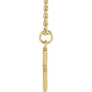 18K Yellow Gold-Plated Sterling Silver Initial X Dangle 16" Necklace