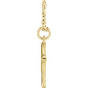 14K Yellow Gold Initial K Dangle 18" Necklace