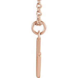 14K Rose Gold Initial U Dangle 18" Necklace