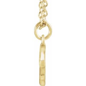 14K Yellow Gold Initial F Dangle 18" Necklace