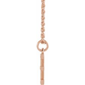 14K Rose Gold Initial E Dangle 18" Necklace